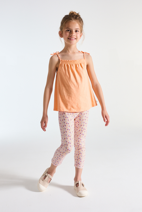 Bedruckte kurze Leggings in Orange für Mädchen 1