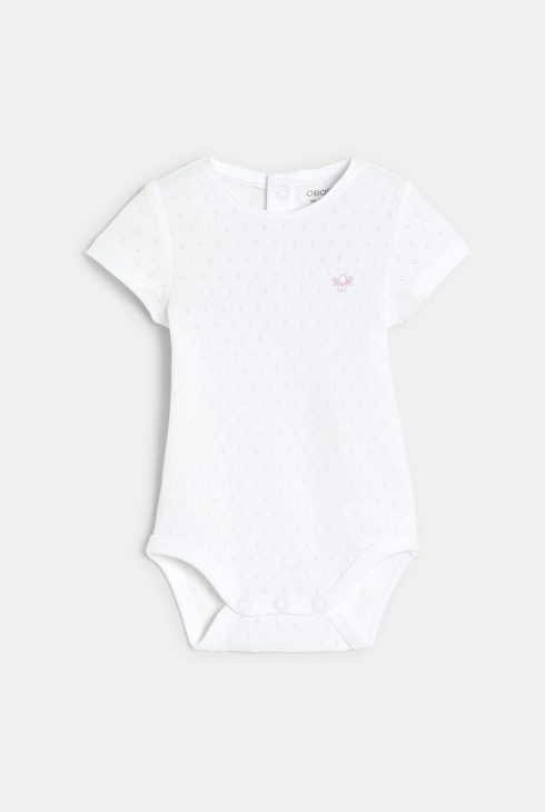 Gestreifter Strampler und Body in Blasslila Kleinkind Mädchen 2