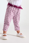 Pantalon fleuri coton léger mauve bébé fille 4