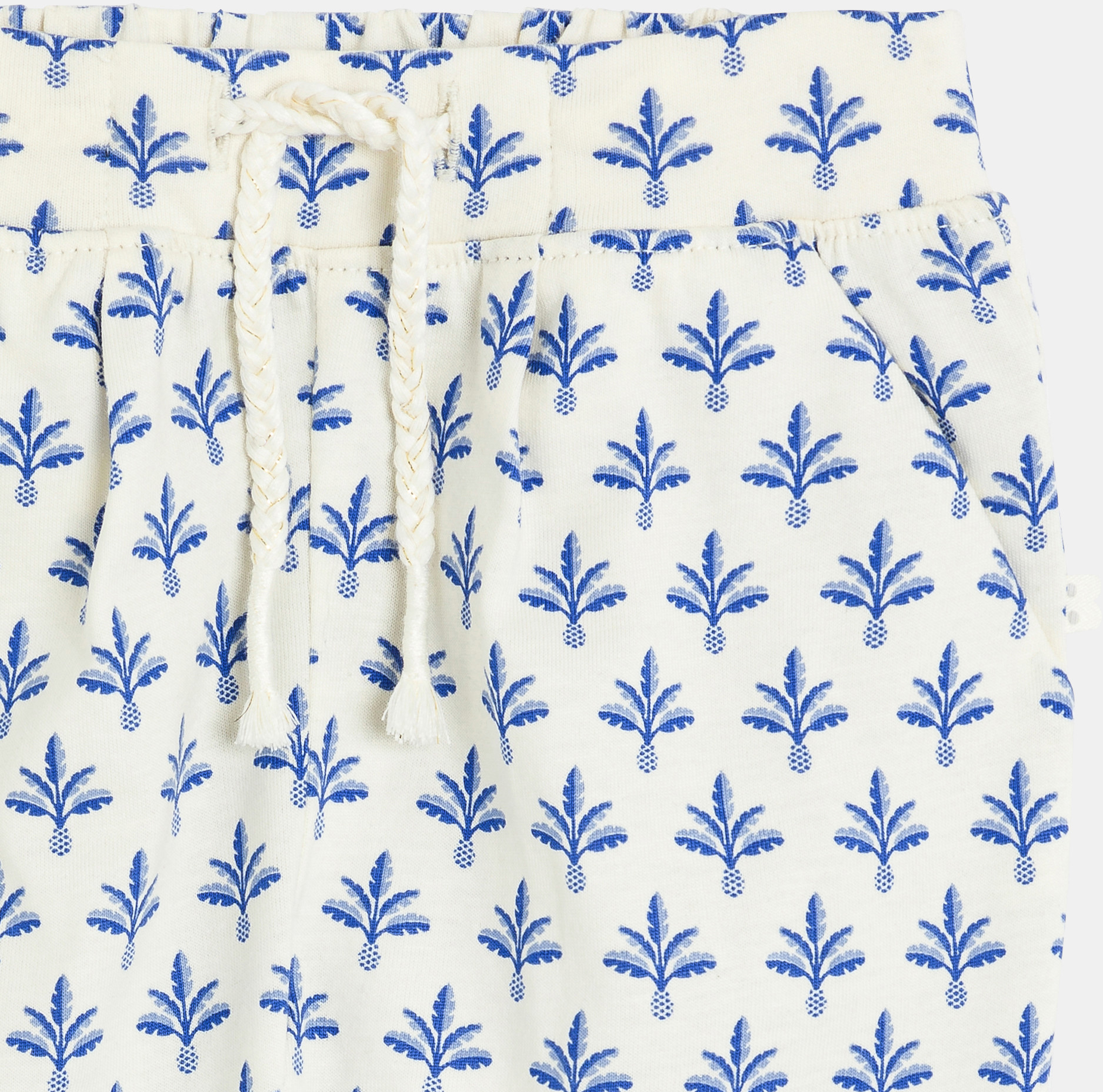 Blaue Hose aus Baumwolljersey mit Palme Kleinkind Mädchen 2