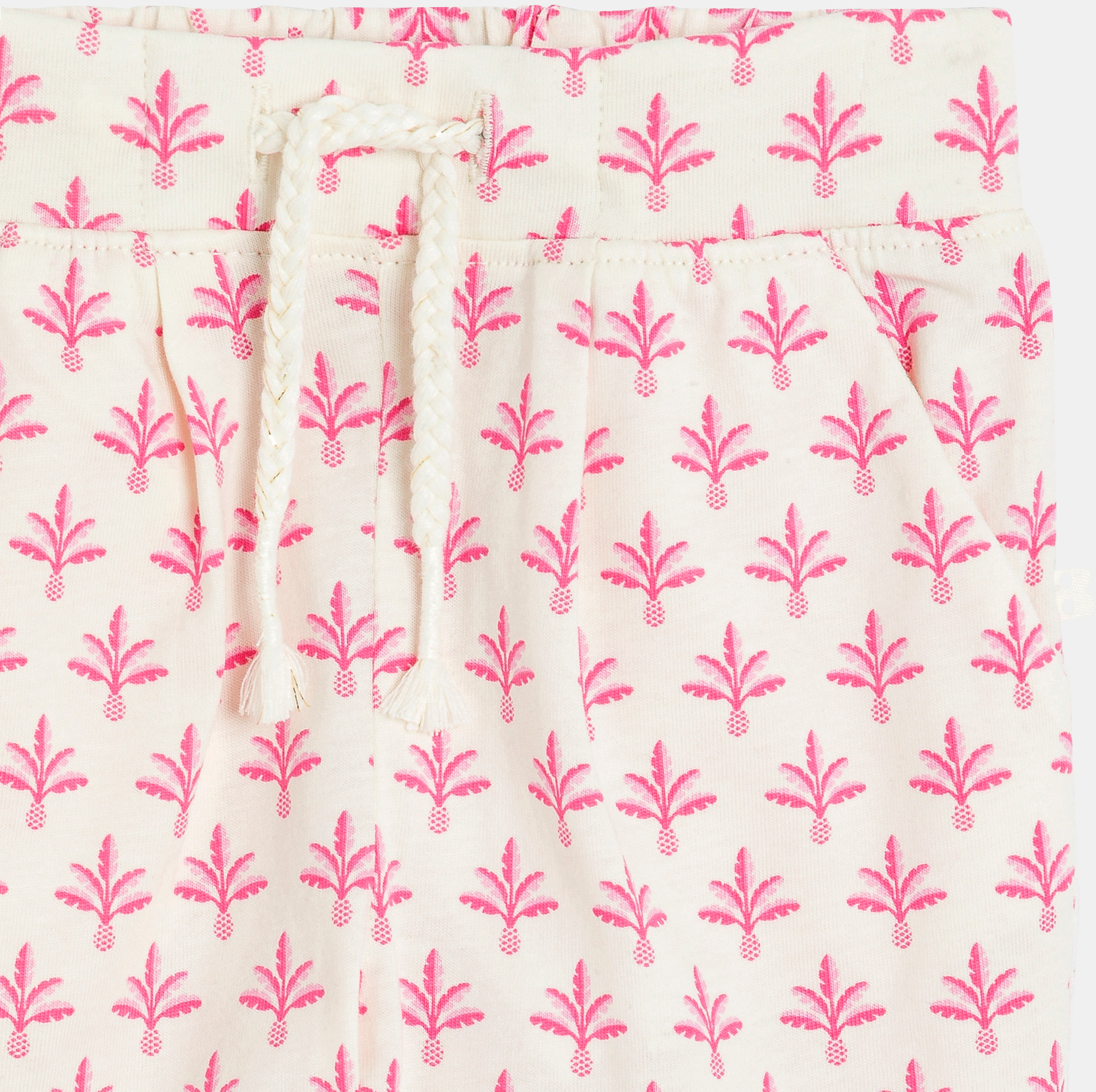 Rosa Hose aus Baumwolljersey mit Palme Kleinkind Mädchen 2
