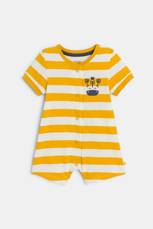 Kurzer gelber Overall mit Streifen Kleinkind Junge 2
