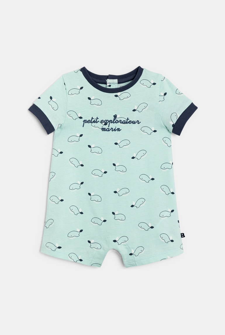Combi courte baleine bleu bébé garçon 1