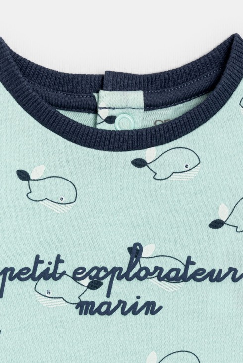 Kurzer blauer Overall Walfisch Kleinkind Junge 2