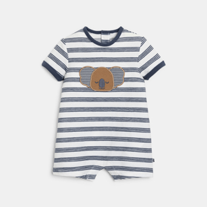 Baby boy's striped koala and whale romper suit 1