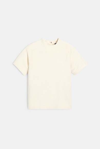 Sudadera de manga corta sin teñir color crudo