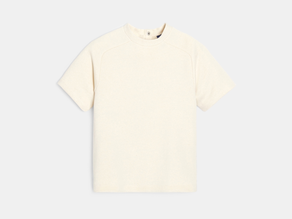 Sweat-shirt manches courtes non-teint écru 1