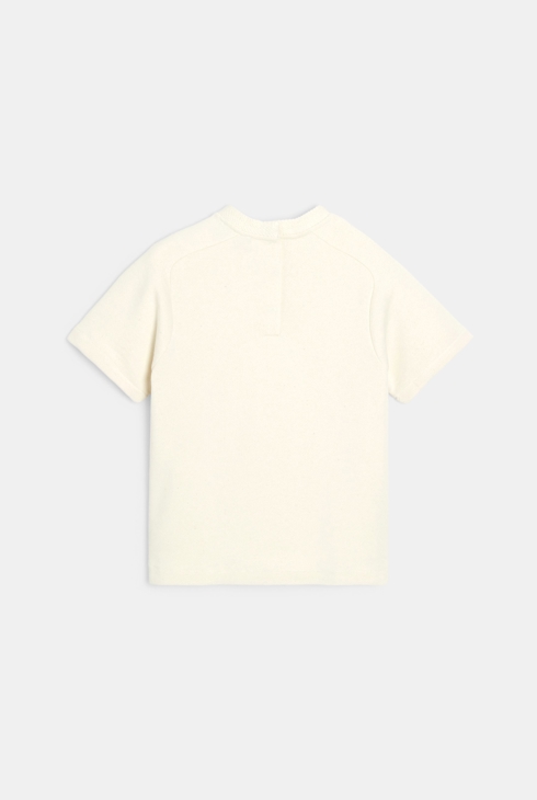 Sweat-shirt manches courtes non-teint écru