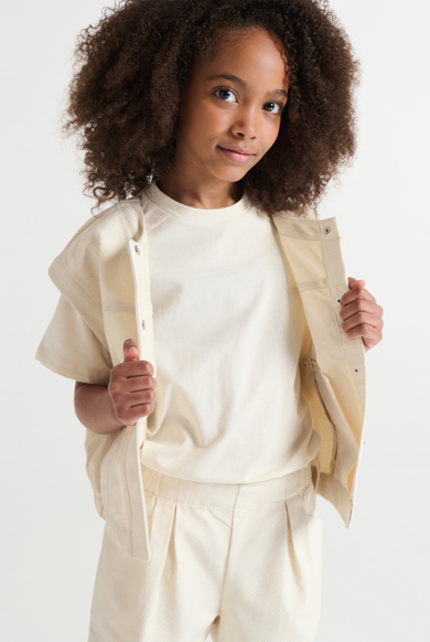 T-shirt manches courtes sans teinture écru Fille