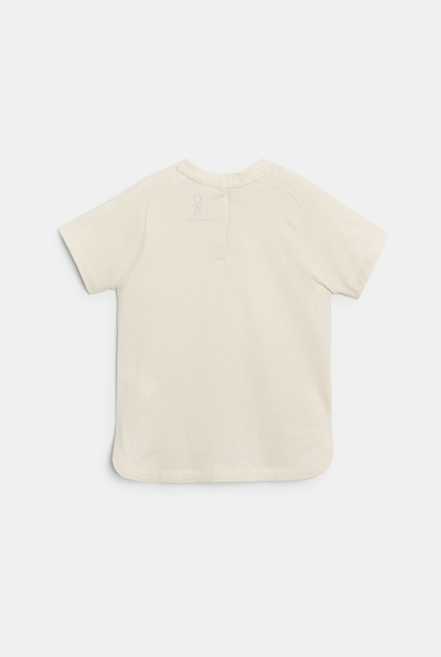 Ungefärbtes Kurzarm-T-Shirt Ecru Mädchen