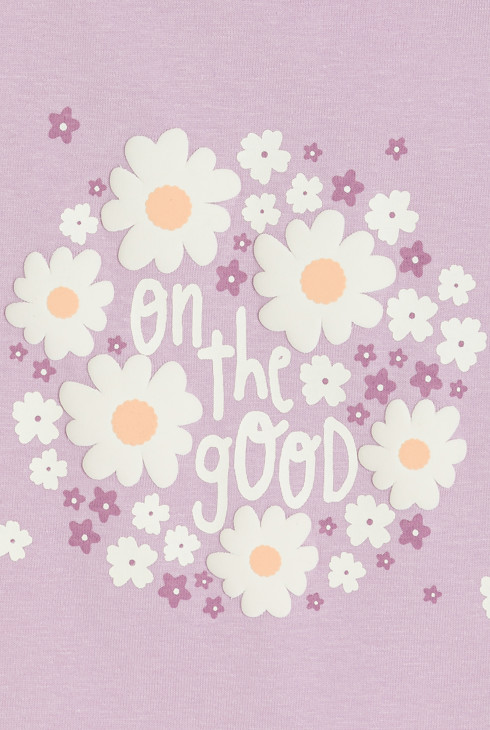 Pyjama-short fleuri mauve Fille