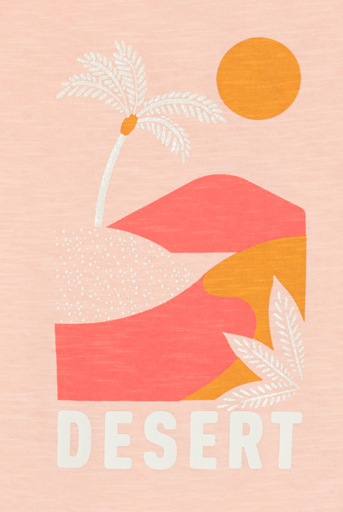 Pyjama-short en jersey 2 pièces abricot Fille