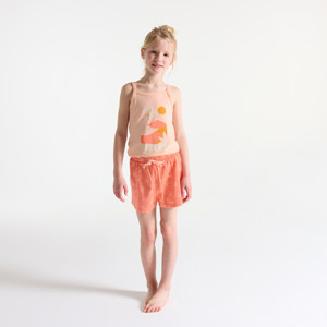 2-teiliger Kurzpyjama aus Jersey in Apricot für Mädchen
