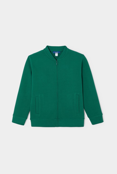 Sudadera con cremallera verde para niño 1