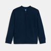 Sweat-shirt teddy en molleton uni bleu Garçon