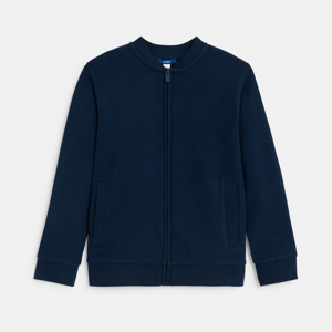 Sweat-shirt teddy en molleton uni bleu Garçon 1