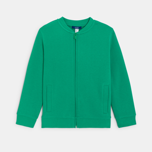 Sweat-shirt teddy en molleton uni vert Garçon 1