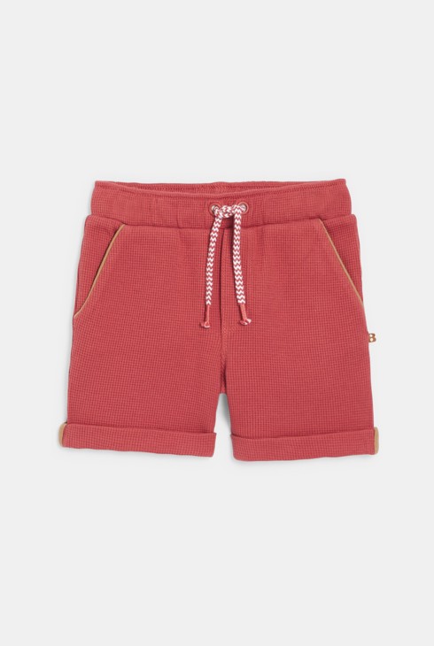 Baby boy's pink waffle shorts 1