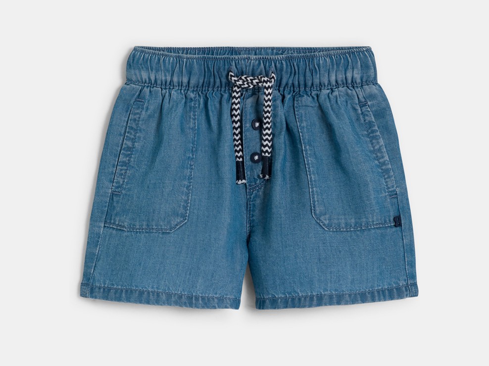 Pantalons curts denim lleuger blau bebè nen 1