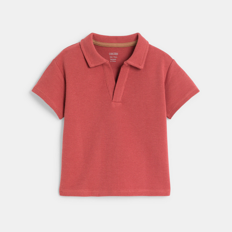 Rosa Poloshirt aus Waffelstoff Kleinkind Junge