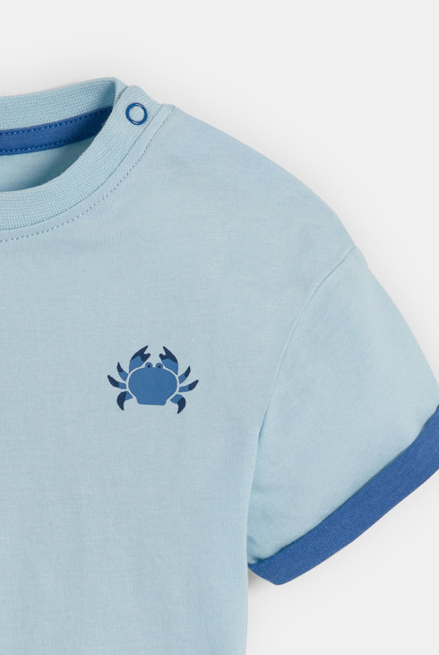 Blaues T-Shirt mit Krabbe Kleinkind Junge