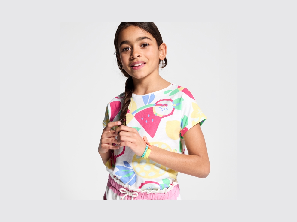 T-shirt imprimé multicolore Fille 1