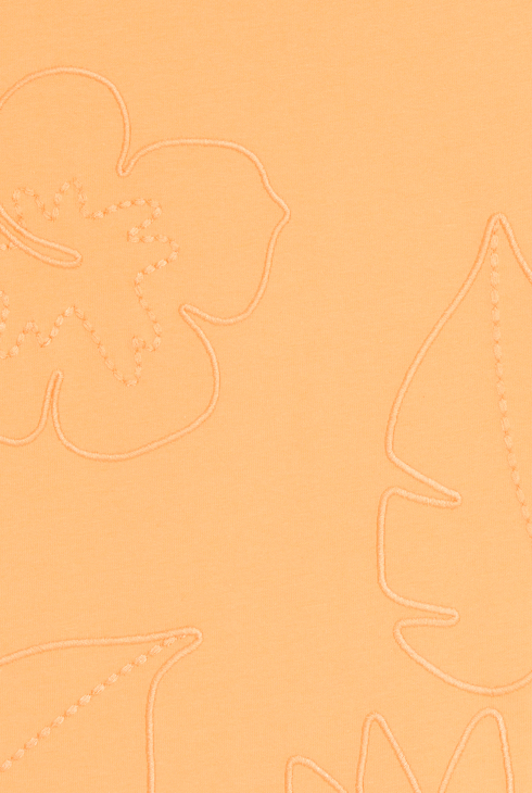 Kurzarm-T-Shirt mit gestickten Motiven Hellorange für Mädchen