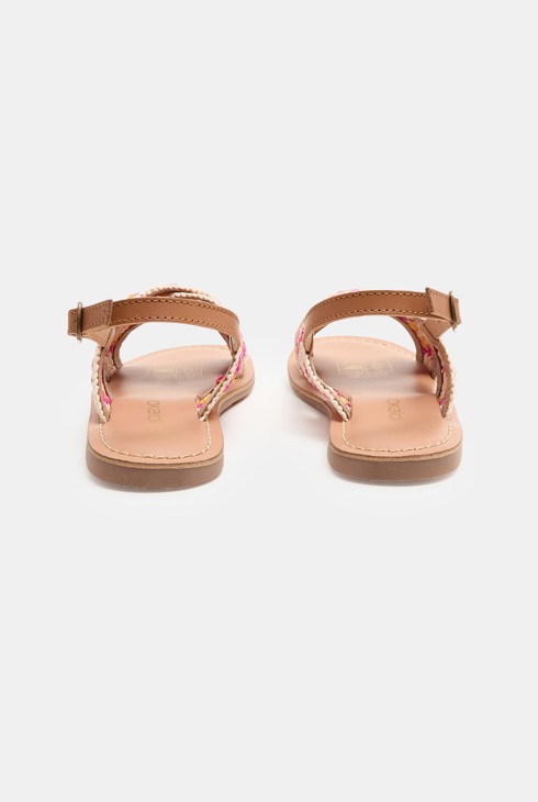 Rosa Sandalen mit Häkelriemen für Mädchen 2