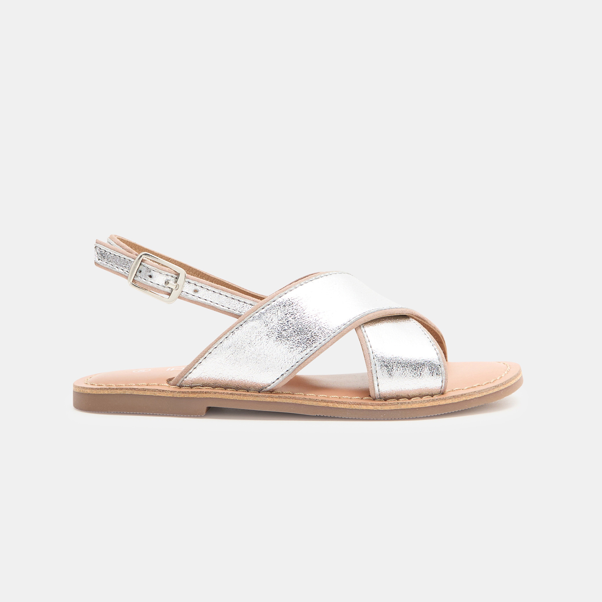 【COLOR iN ID】jewellery strap sandals Women's Flat Black Jewel Sandals in Gold Leather, Multicolor