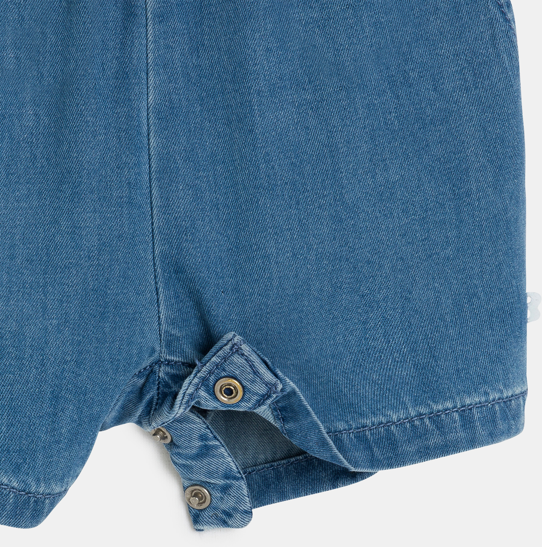 Combi courte coton tencel bleu bébé fille