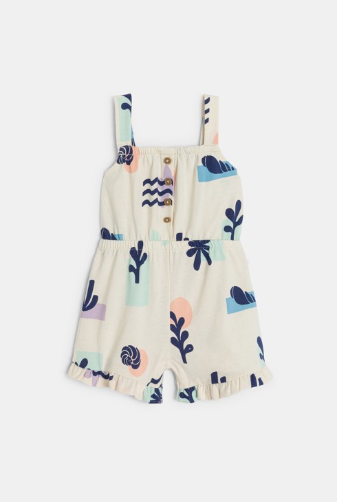 Kurzer weißer Overall mit Trägern Kleinkind Mädchen 2