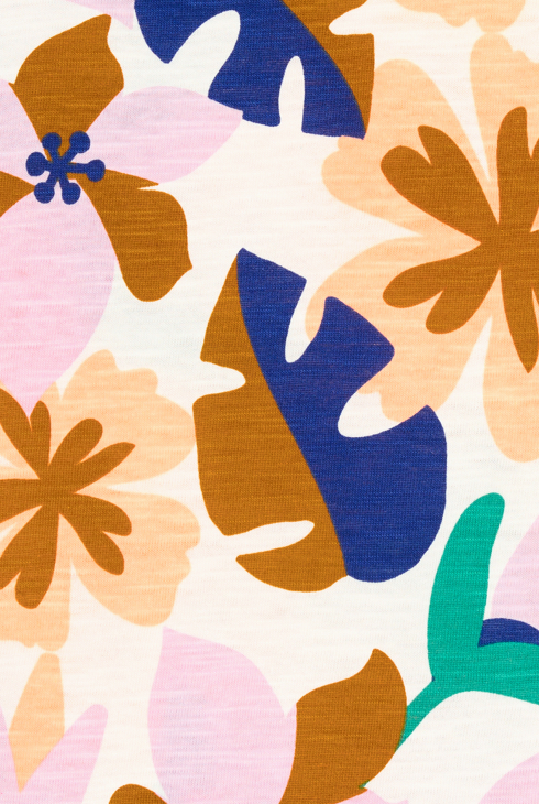 Buntes Kurzarm-T-Shirt Blumen Mädchen