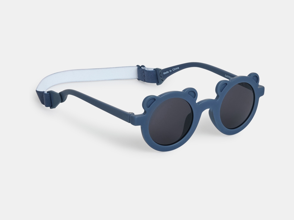Blaue Sonnenbrille mit Bärchen Kleinkind Junge 1