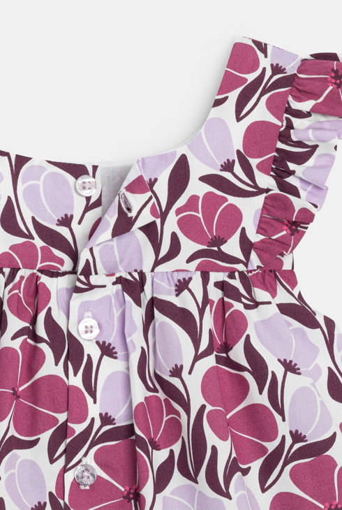 Geblümtes blasslila Trägerkleid Kleinkind Mädchen 2