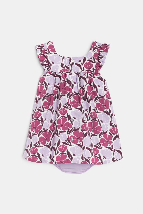 Geblümtes blasslila Trägerkleid Kleinkind Mädchen 2