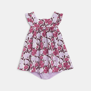 Vestido con tirantes flores malva bebé niña 1