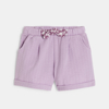 Short léger maille fantaisie mauve bébé fille