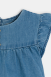 Blusa algodón tencel azul bebé niña 3