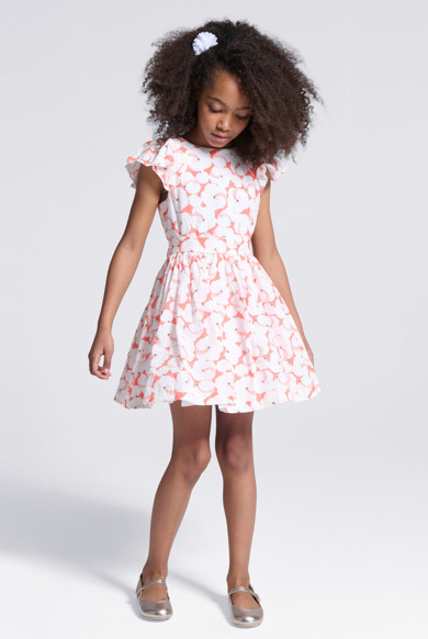 Robe évasée Robe Fillette Okaidi Robe Imprimée à Bretelles Rose