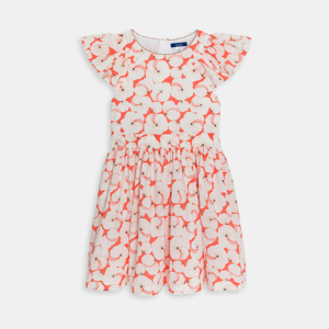 Robe imprimée évasée orange Fille 1