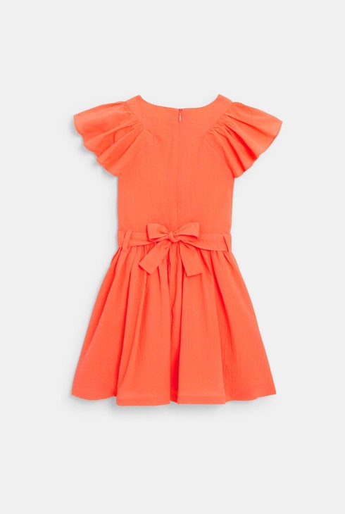 Robe chic à manches papillon orange Fille 2