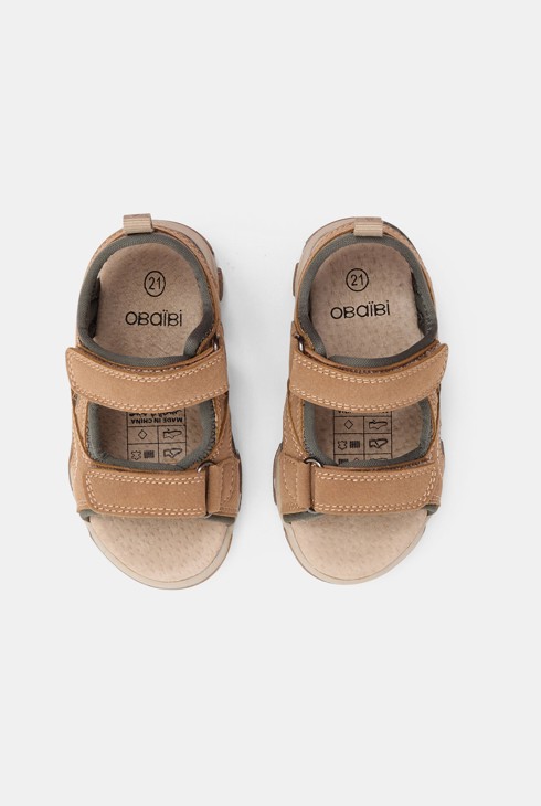 Beige Allround-Sandalen aus Leder Kleinkind Junge 2