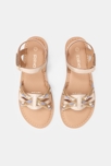Sandales à brides cuir tressé irisé fille 2