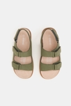 Sandales ouvertes cuir vert kaki garçon 2