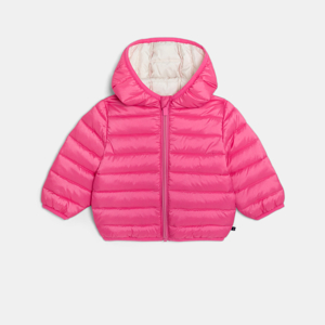 Leichte rosa Steppjacke mit Kapuze Kleinkind Mädchen 1