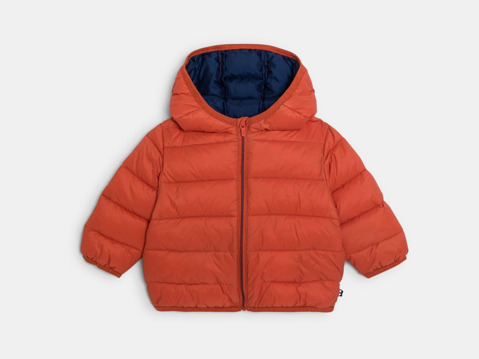 Plumífero ligero con capucha naranja bebé unisex 1