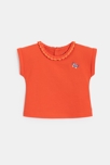 T-shirt in jersey e pantaloncini arancione con stampa per neonata 2