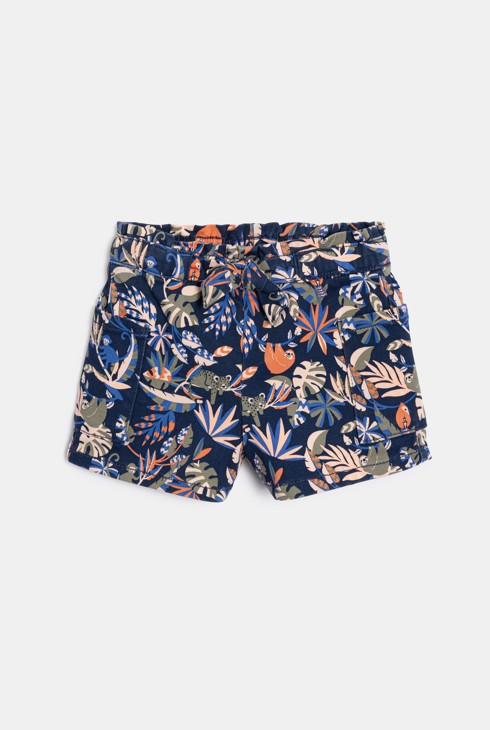 Jersey-T-Shirt in Orange und bedruckte Shorts für kleine Mädchen 2