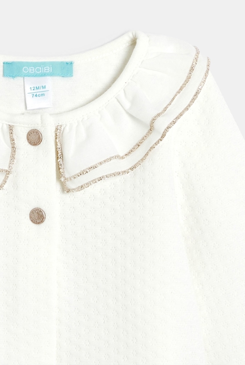 Festliche weiße Strickjacke aus modischer Baumwolle Kleinkind Mädchen