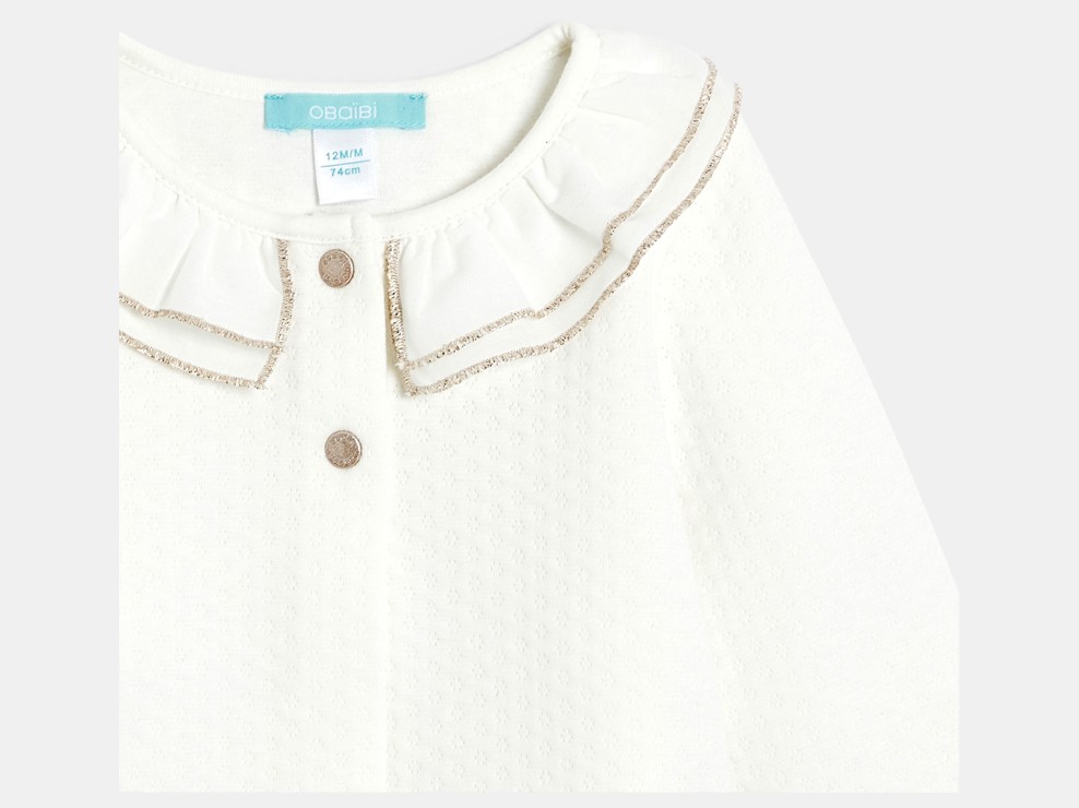 Festliche weiße Strickjacke aus modischer Baumwolle Kleinkind Mädchen 2